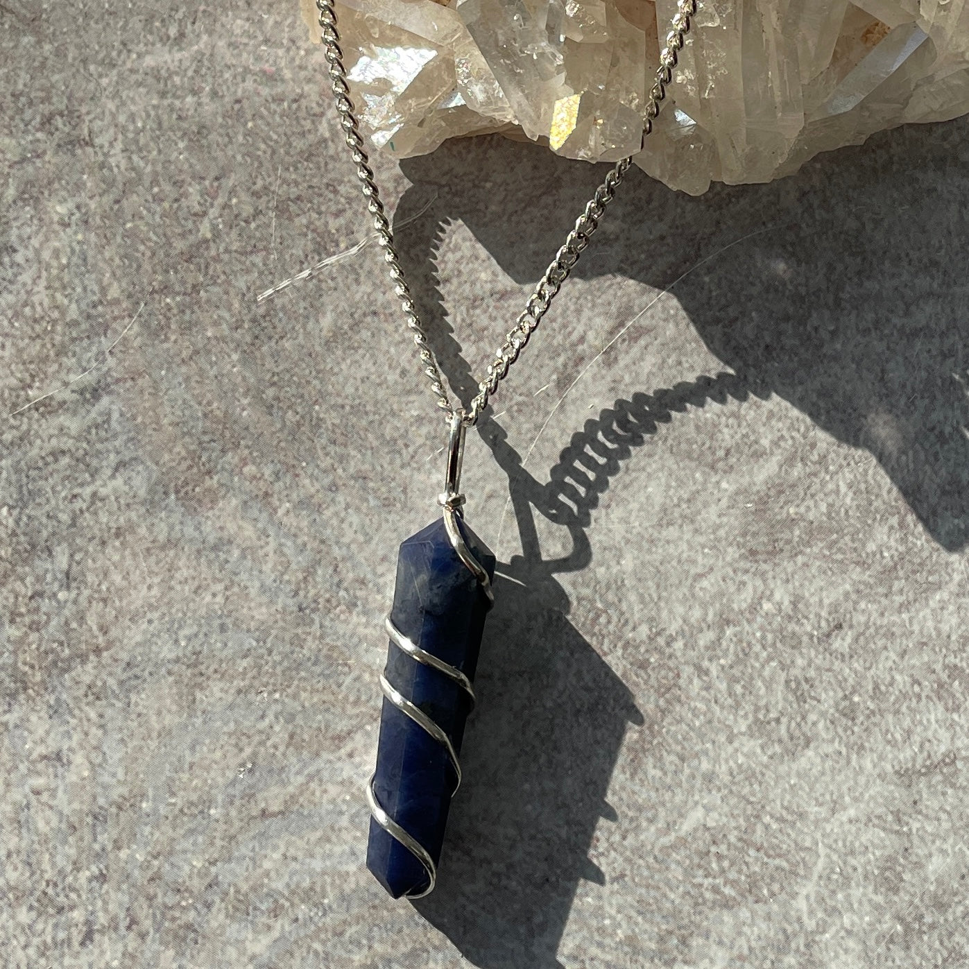 Sodalite - Wire Wrapped DT Point Pendant Sodalite - Wire Wrapped DT Point Pendant